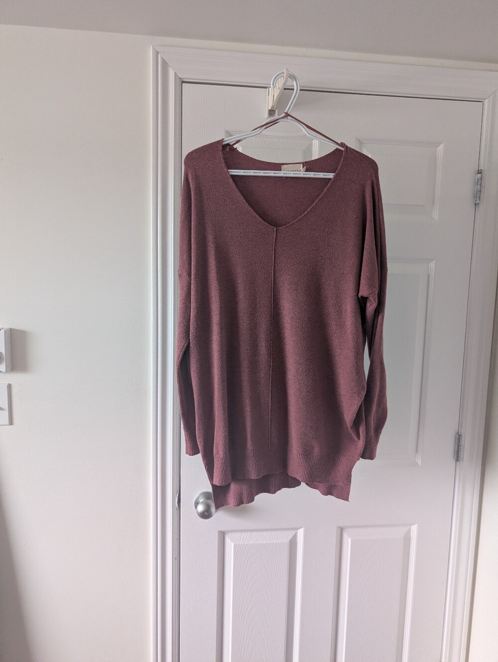 Dreamers V-Neck Oversized Sweater in Dusty Rose